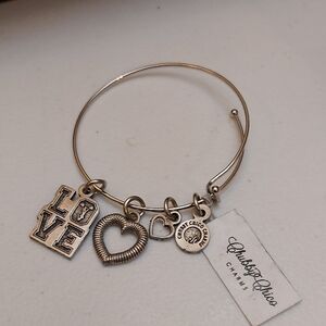 Chubby Chico LOVE Heart Charms Expandable Bangle Bracelet